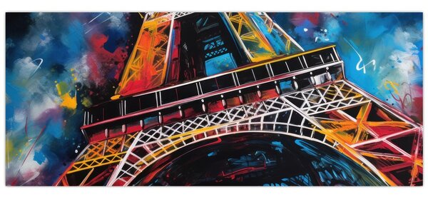 Obraz - Maľba Eiffelovej veže II. (120x50 cm)
