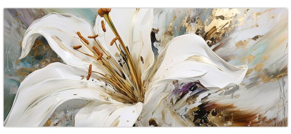 Obraz - Abstrakcia s ľaliou (120x50 cm)