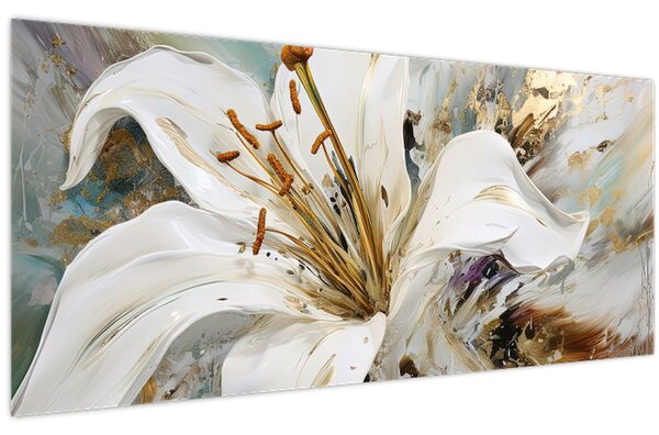 Obraz - Abstrakcia s ľaliou (120x50 cm)