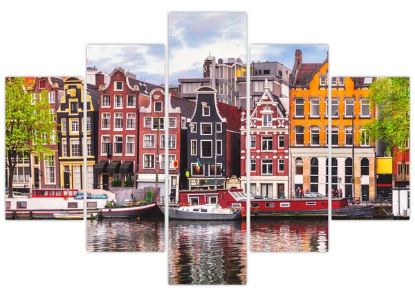Obraz - Amsterdam, tanečné domy (150x105 cm)