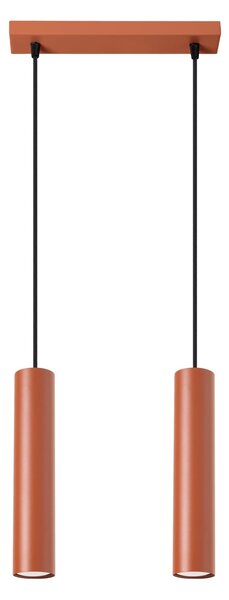 Závesné svietidlo Lagos, 2x oranžové kovové tienidlo