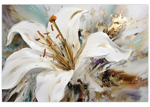 Obraz - Abstrakcia s ľaliou (90x60 cm)