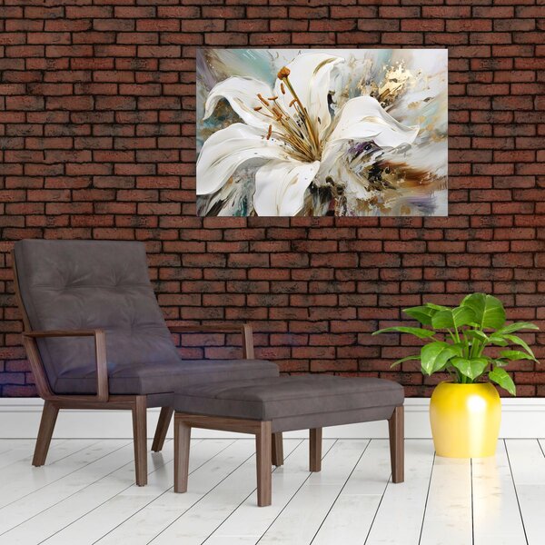 Obraz - Abstrakcia s ľaliou (90x60 cm)