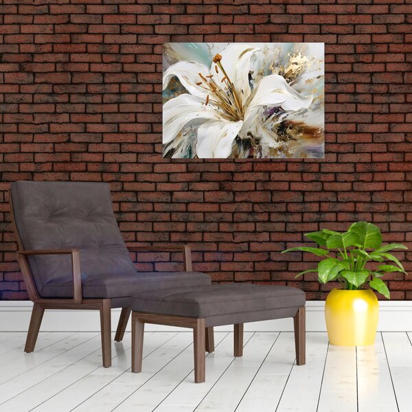 Obraz - Abstrakcia s ľaliou (70x50 cm)