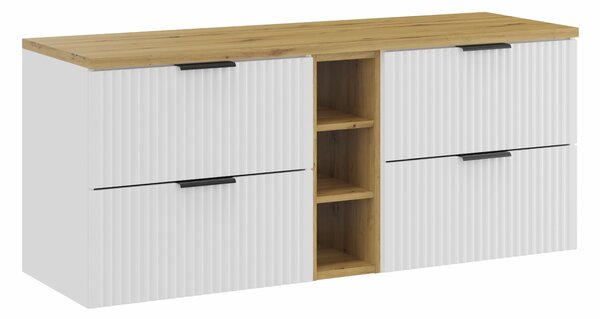 Comad Kúpeľňová skrinka pod doskové umývadlo Adel White SET-ADW B ARTISAN 140 biela/dub artisan