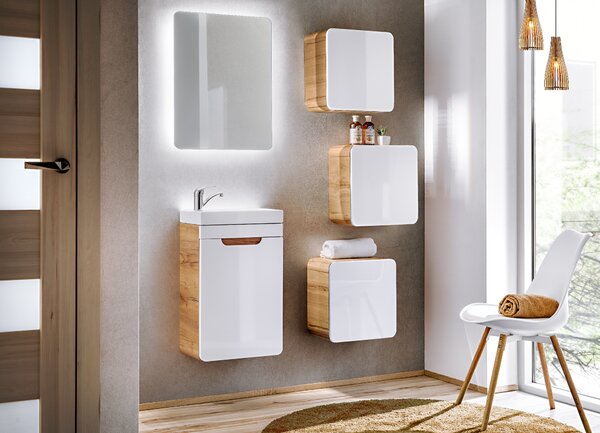 Comad Kúpeľňová skrinka pod umývadlo Aruba White 40/22 dub craft/biela