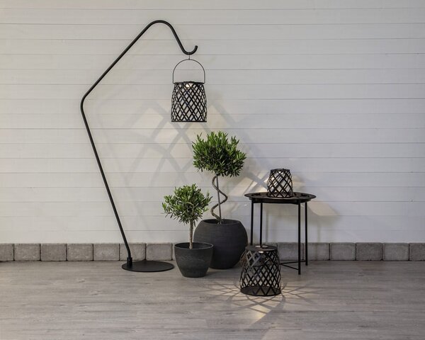 Čierny LED lampáš Star Trading Calabria, výška 28 cm