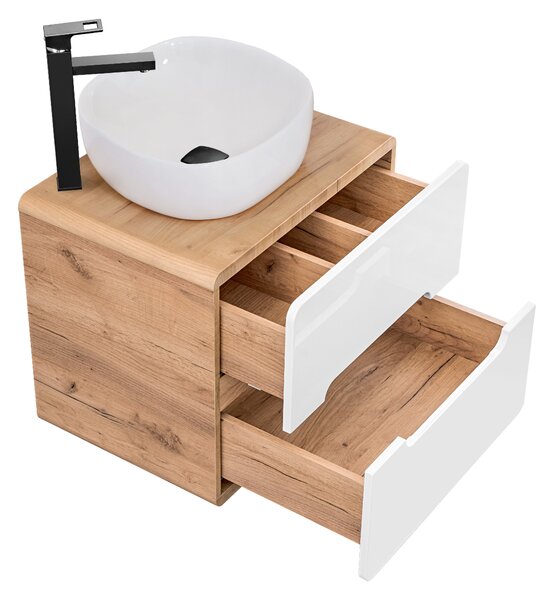 Comad Kúpeľňová skrinka pod umývadlo Aruba White 60 dub craft/biela