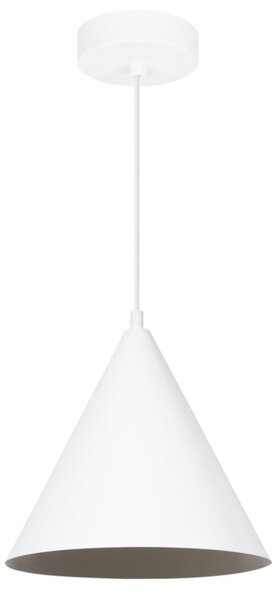 Závesné svietidlo Soho, 1x biele kovové tienidlo, (fi 25cm)