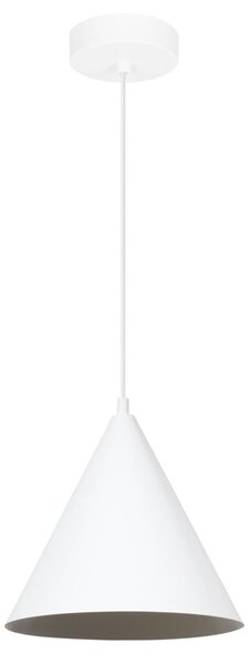 Závesné svietidlo Soho, 1x biele kovové tienidlo, (fi 25cm)