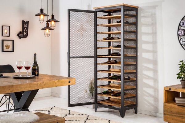 Vitrína na víno Winebar 184 cm prírodná - borovica