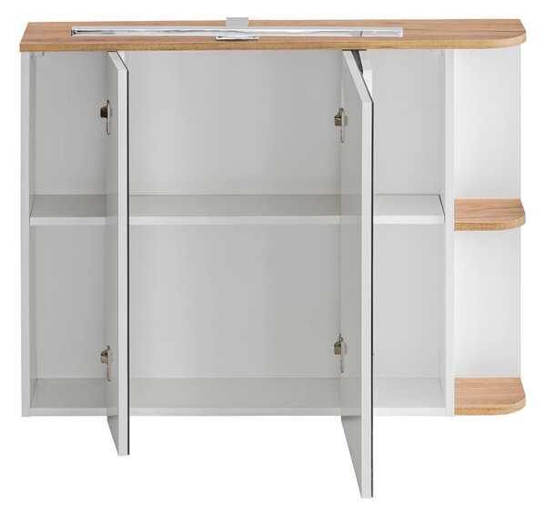Comad Zrkadlová skrinka bez osvetlenia Platinum 90 biela/zlatý dub craft