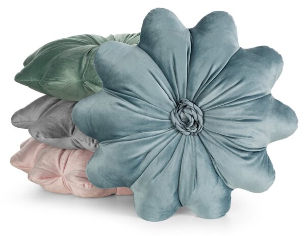 DEKORAČNÝ VANKÚŠ FLORES 5 Ø40 CM SVETLOMODRÁ