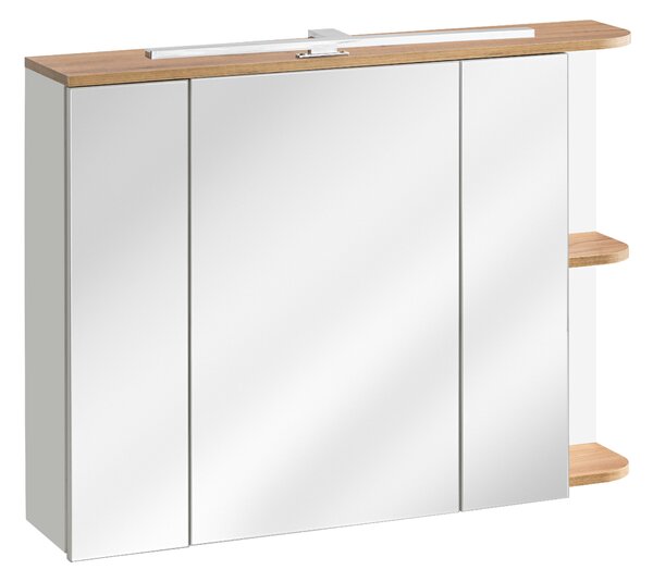 Comad Zrkadlová skrinka bez osvetlenia Platinum 90 biela/zlatý dub craft