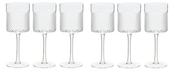 KONDELA Poháre na víno, set 6 ks, 410 ml, číra, AVEIRO TYP 2