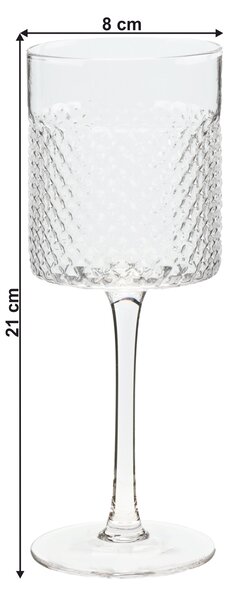 KONDELA Poháre na víno, set 6 ks, 410 ml, číra, AVEIRO TYP 2