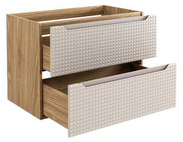 Comad Kúpeľňová skrinka pod umývadlo Luxor Beige 80 béžová/dub olejovaný