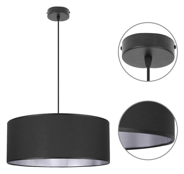 Závesné svietidlo Shade, 1x textilné tienidlo (výber z 2 farieb), (výber z 3 farieb konštrukcie), (fi 50cm), ch