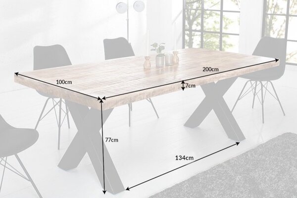 Jedálenský stôl Thunder 200 cm prírodný - mango