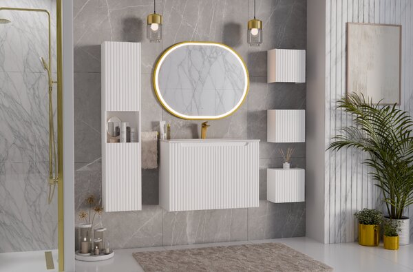Comad Závesné zrkadlo s LED osvetlením Apollo 2 90x70 cm s pohybovým senzorom, zlatá