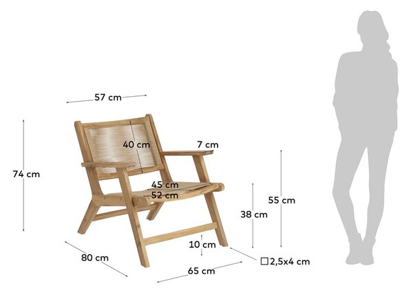 Záhradné kreslo z akáciového dreva Kave Home Geralda