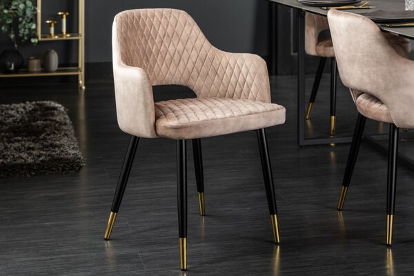 Dizajnová stolička Laney ružový zamat - -1ks