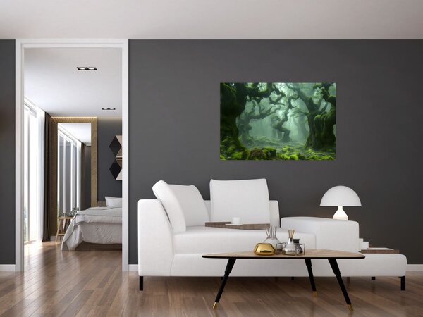 Obraz - Les prerastený machom (90x60 cm)