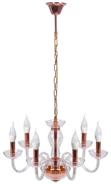 Toolight - Závesná stropná lampa Rustik - ružovo zlatá - APP1081-6CP