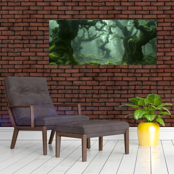 Obraz - Les prerastený machom (120x50 cm)