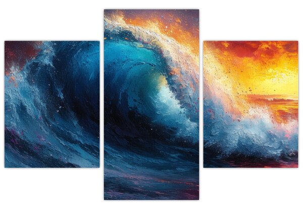 Obraz - Vlna v západu slnka (90x60 cm)