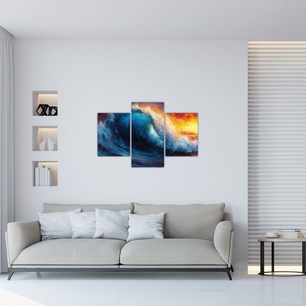 Obraz - Vlna v západu slnka (90x60 cm)