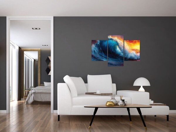 Obraz - Vlna v západu slnka (90x60 cm)