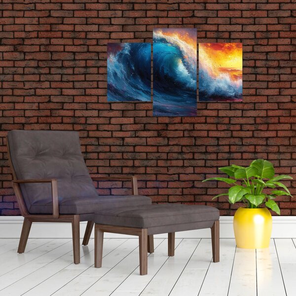 Obraz - Vlna v západu slnka (90x60 cm)