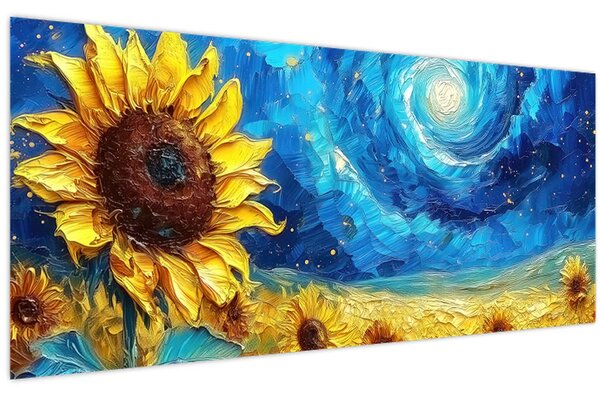 Obraz - Maľba slnečníc (120x50 cm)