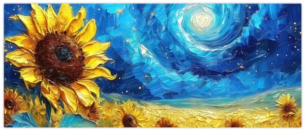 Obraz - Maľba slnečníc (120x50 cm)