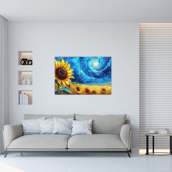 Obraz - Maľba slnečníc (90x60 cm)