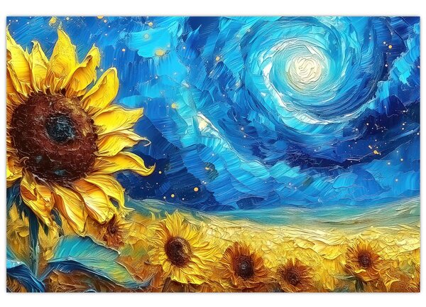 Obraz - Maľba slnečníc (90x60 cm)