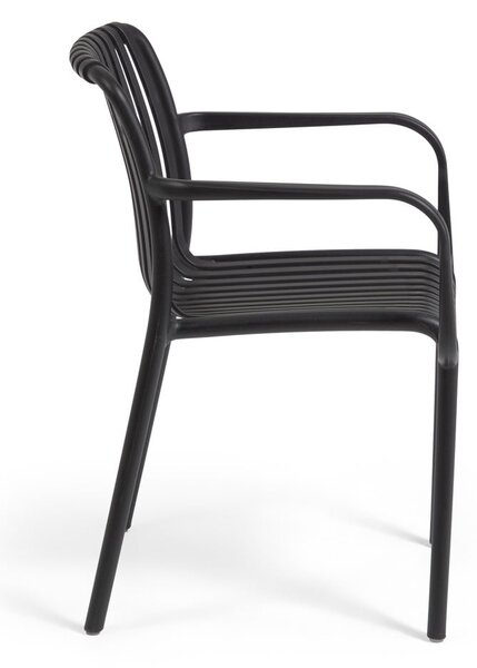 Čierna záhradná stolička Kave Home Isabellini