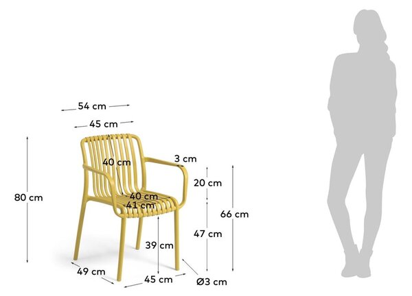 Horčicovožltá záhradná stolička Kave Home Isabellini