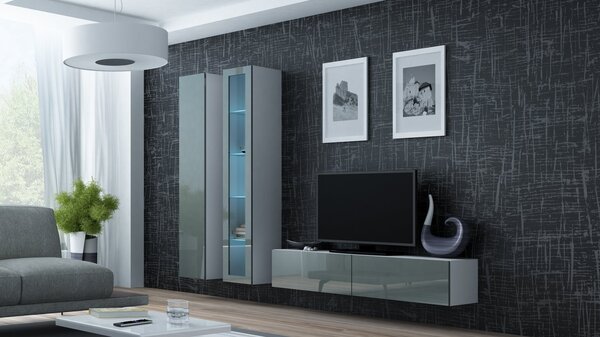 CAMA MEBLE Obývacia stena VIGO 10 Farba: biela/sivá