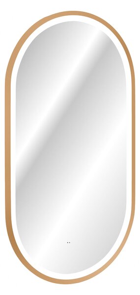 Comad Závesné zrkadlo s LED osvetlením Apollo 2 50x90 cm s pohybovým senzorom, zlatá