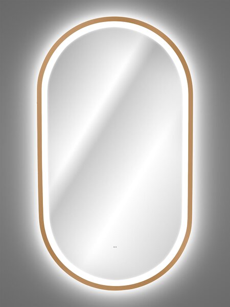 Comad Závesné zrkadlo s LED osvetlením Apollo 2 50x90 cm s pohybovým senzorom, zlatá