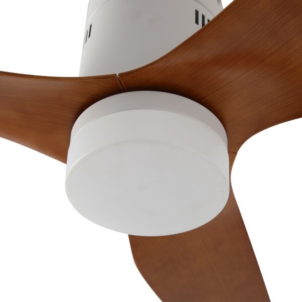 ZEVENTI - LED stropný ventilátor PADUA LED/18W/230V Wi-Fi Tuya biela/hnedá + diaľkové ovládanie
