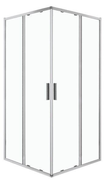 Novoterm Štvorcový sprchovací kút NV-Solid SQ CHR 80, chróm/transparent - bez vaničky