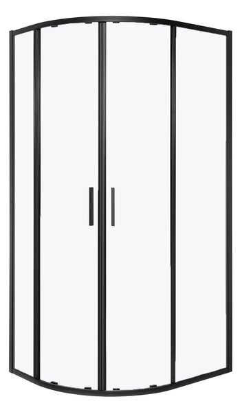 Novoterm Asymetrický sprchový kút NV-Solid RA BL 80x100, čierny/transparent - bez vaničky