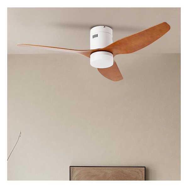 ZEVENTI - LED stropný ventilátor PADUA LED/18W/230V Wi-Fi Tuya biela/hnedá + diaľkové ovládanie