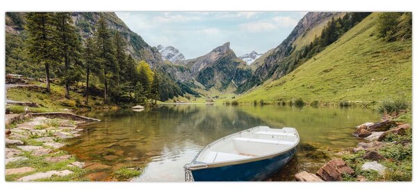 Obraz - Seealpsee, jazero Švajčiarska (120x50 cm)