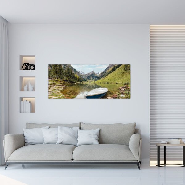 Obraz - Seealpsee, jazero Švajčiarska (120x50 cm)