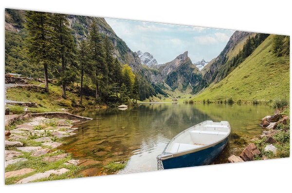 Obraz - Seealpsee, jazero Švajčiarska (120x50 cm)