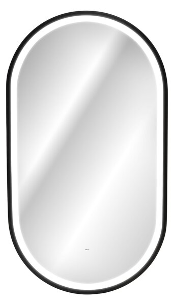 Comad Závesné zrkadlo s LED osvetlením Apollo 2 Black 50x90 cm s pohybovým senzorom, čierna